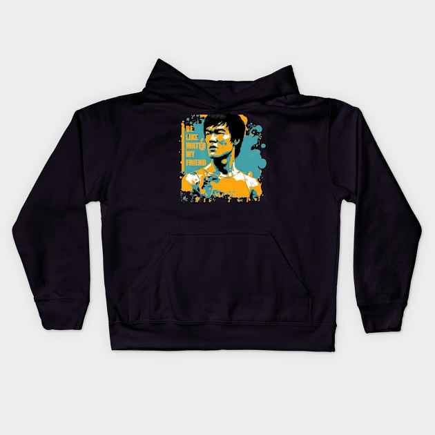 Bruce Dragon Legend Movie Bruce Jeet Kune Do Kids Hoodie by Garmentcrooks